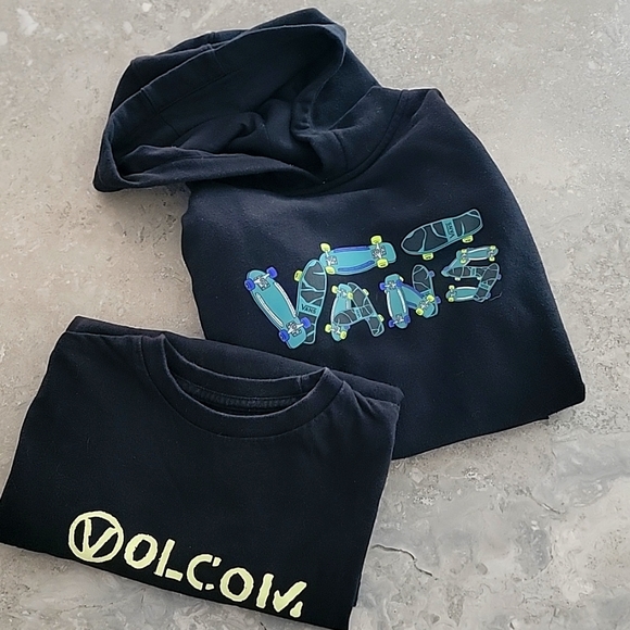 Boys M Bundle. Vans long sleeve hoodie and volcom long sleeve tshirt - Picture 1 of 3